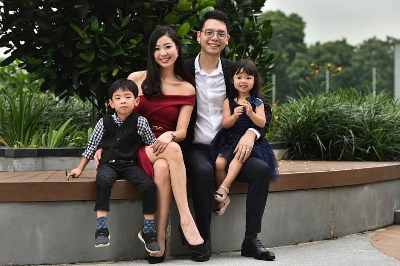 Entrepreneur Germaine Chow and her husband Shawn Lee with their two children, Isaac and Rachel. The couple married in 2013 and are now marketing and sales directors at their own agency, MooMoo Digital. They also own The I Quadrant, an education business w