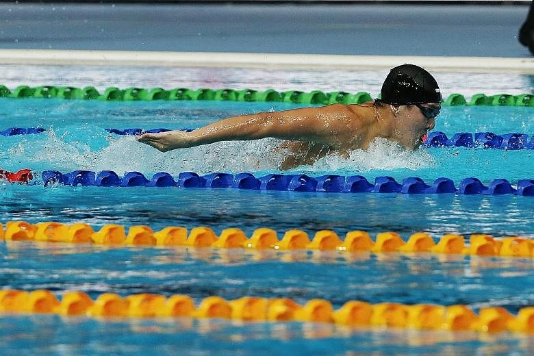 Quah Zheng Wen on his way to the 2017 SEA Games 200m butterfly gold in Kuala Lumpur. He clocked 1:39.68 to earn the 200 yards fly bronze medal at the NCAA Division I championships in Austin, Texas.