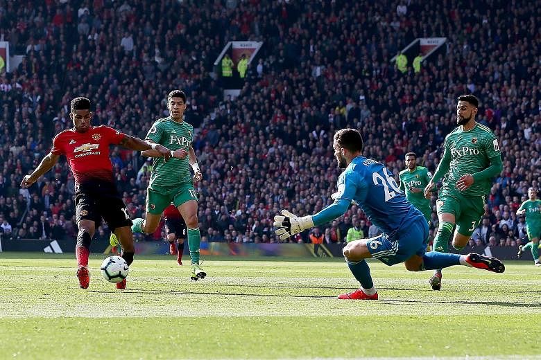 Marcus Rashford scoring the opening goal in Manchester United's 2-1 victory over Watford on Saturday. Manager Ole Gunnar Solskjaer felt Rashford "was fantastic, he gave us the energy the others lacked".
