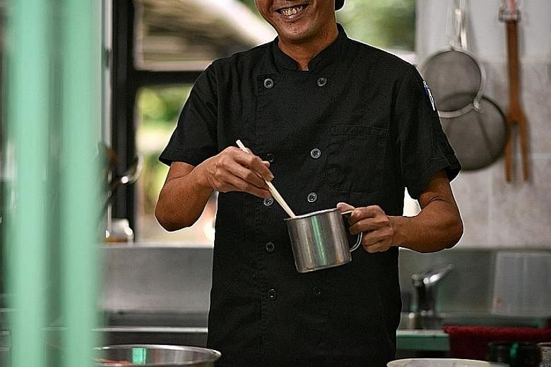 Mr Gerald Ng prepares meals for 800 children every school day. He also cooks for nearly 80 staff at the kindergarten on Fridays and makes herbal drinks for them on Wednesdays.