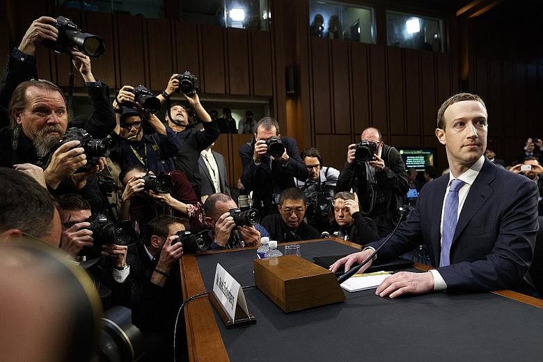 Facebook chief executive Mark Zuckerberg testifying at a Senate hearing in Washington last year. The social media giant is facing new European Union copyright rules that will require it to compensate publishers and creators for news articles, songs a