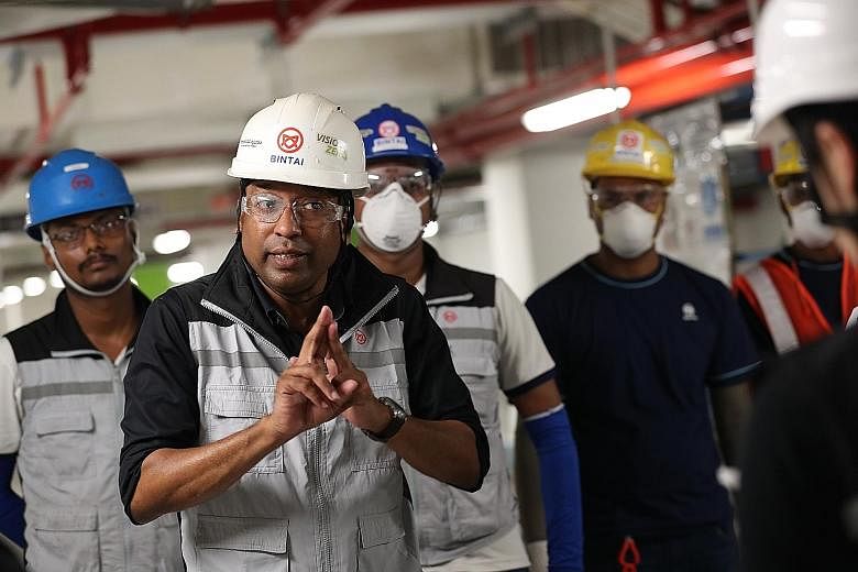 Mr Barak Mohamed, head of workplace safety and health at Bintai Kindenko, where company supervisors conduct safety checks and training with workers at the start of the day and before beginning new work activities.