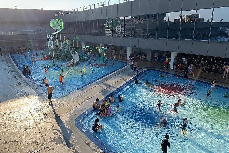 SportSG operates 26 ActiveSG swimming complexes, including the Tampines Swimming Complex at Our Tampines Hub (above), and employs 260 full-time and 160 part-time lifeguards. Their guidelines include not switching on personal audio equipment and not leavin