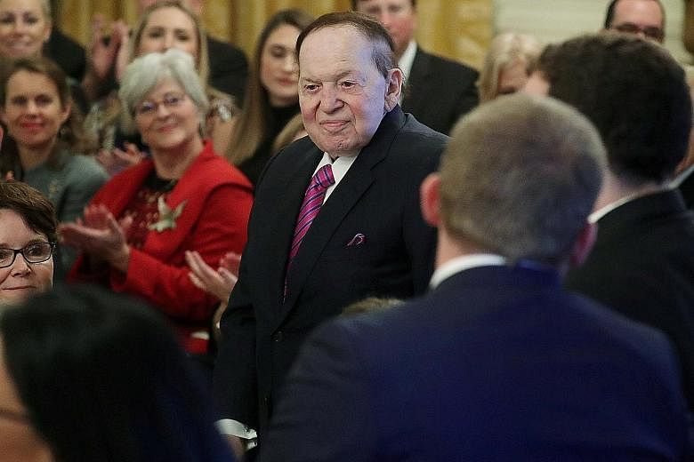 Mr Sheldon Adelson, 85, has a "real time net worth" of US$37.7 billion (S$51 billion), according to Forbes.