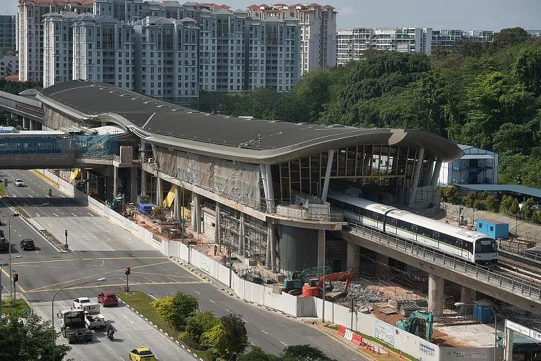 The new crossover track to be installed between Sembawang station and the upcoming Canberra station (above) will allow trains on the North-South Line to cross between the northbound and southbound tracks.