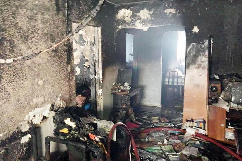 The Singapore Civil Defence Force said the fire, which started from a personal mobility device that had been left charging, involved the contents of the living room and a bedroom.