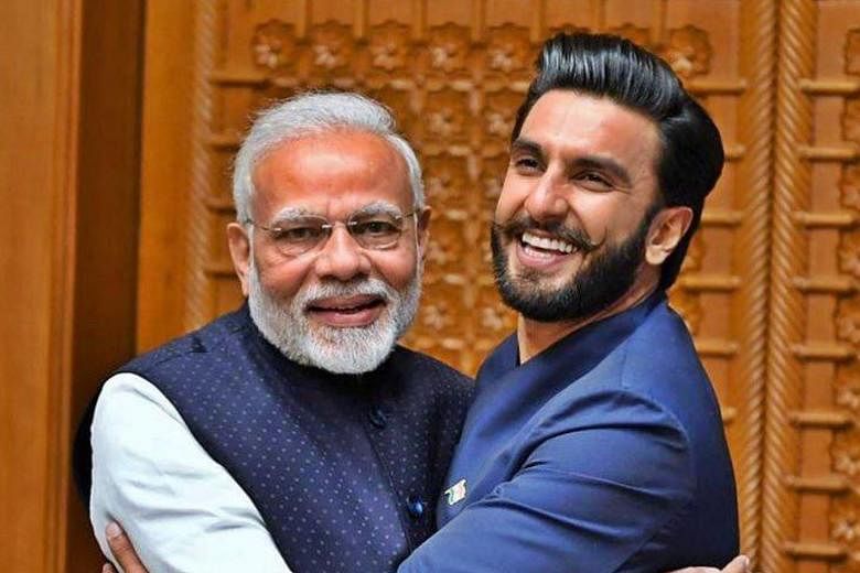 Actor Ranveer Singh's photo post of himself hugging Indian Prime Minister Narendra Modi gained more than three million likes.