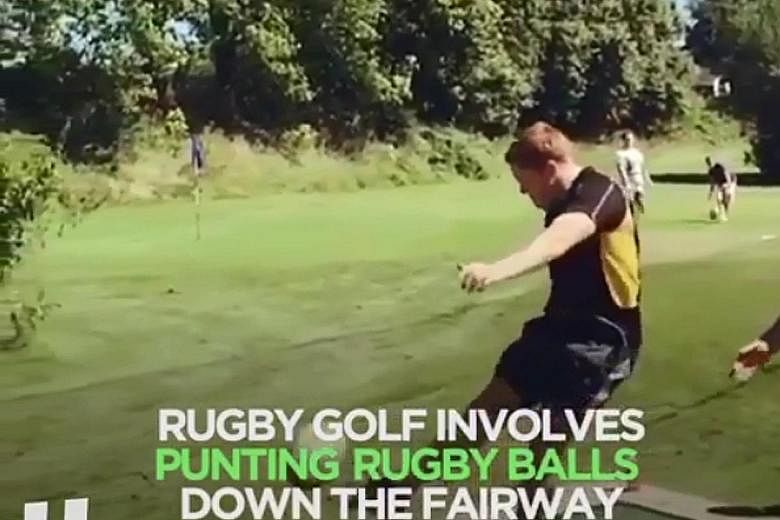 CAUGHT ON CAMERA Not sure what to pick with golf's Masters and the rugby sevens happening this weekend? Try Rugby Golf. 