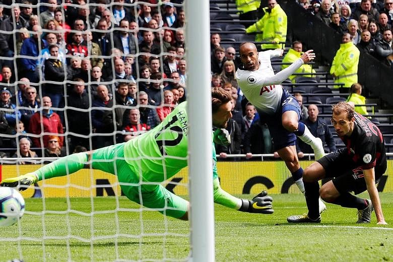 Lucas Moura scoring his first goal and the team's second against Huddersfield at the Tottenham Hotspur Stadium. The bulk of Spurs' regulars were rested ahead of the Champions League second leg against Manchester City.