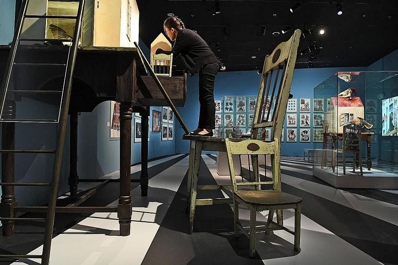 Visitors can climb onto an oversized chair and experience what it feels like to shrink in size, just like Alice in Lewis Carroll's classic novel, Alice In Wonderland. At a Mad Hatter's tea party, museumgoers seated around a table will be treated to a