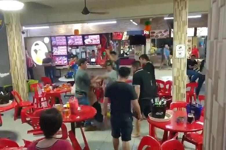 Recent videos of public brawls include this one at a coffee shop in Woodlands. Psychologists say urban dwellers face greater pressure to perform in their social and professional lives, which can lead to anger.