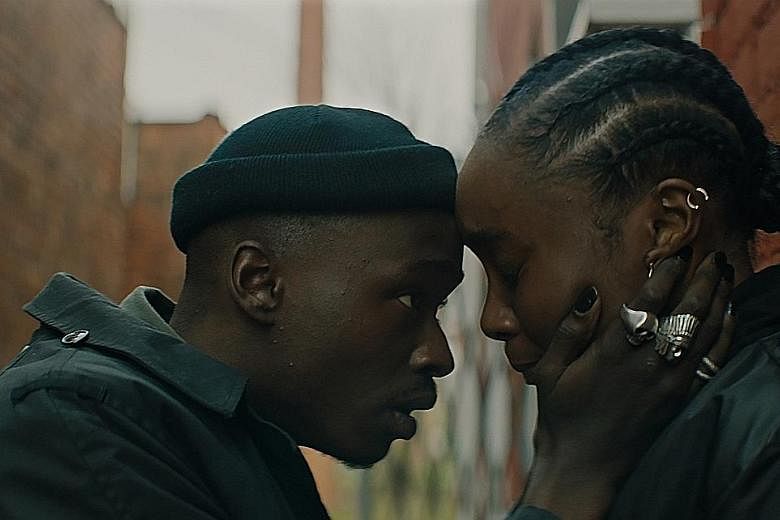 Ashton Sanders (far left) and KiKi Layne, who plays his girlfriend Bessie, in racially charged thriller Native Son.