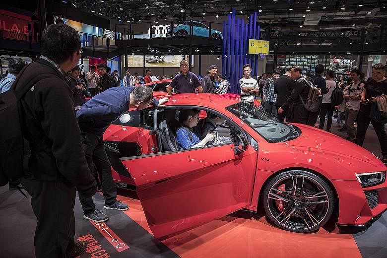 An Audi R8 sports car at the Auto Shanghai 2019 show, where one of the hot topics is vehicles tailored for an on-demand market. PHOTO: BLOOMBERG