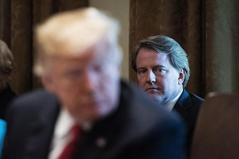 Some of the Mueller report's most derogatory scenes were attributed not only to the recollections of former White House counsel Donald McGahn (right) and other witnesses, but also to the notes kept by several senior Trump administration officials.