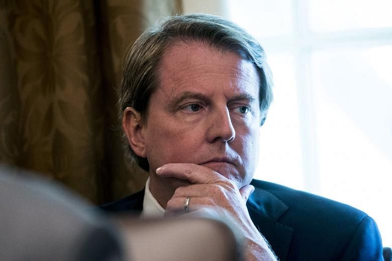 White House counsel Donald McGahn chose to resign rather than follow Mr Trump's order to remove the Special Counsel.