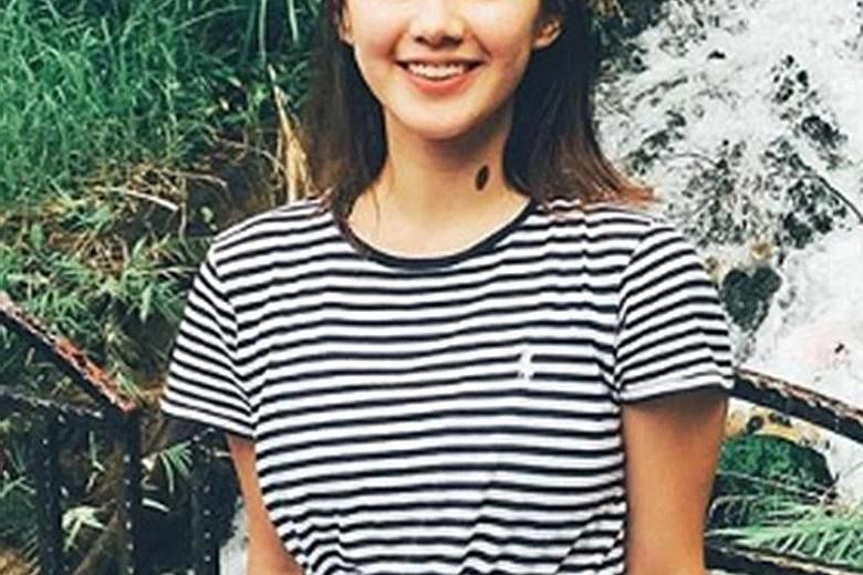 NUS undergraduate Monica Baey (above) posted on her Instagram that she noticed an iPhone being held under the door after she had finished showering at residence Eusoff Hall (right) last year.
