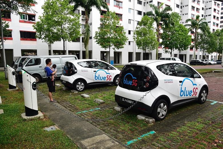 BlueSG has opened up 99 chargers across 25 locations, including HDB estates, for public use. These chargers constitute 13 per cent of the electric car-sharing firm's network.