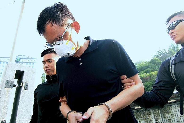 Sim Wei Der, a non-executive director of a used-tyre processing company, was charged with abetting three others to dispose of oil waste and sludge into Sungai Kim Kim in Johor on March 7 using a Mitsubishi lorry and a semi-trailer tank. PHOTO: BERNAM