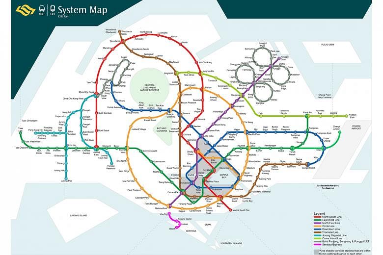 Architect Cliff Tan's redesign of the MRT system map features a cleaner and more rounded depiction of train lines.