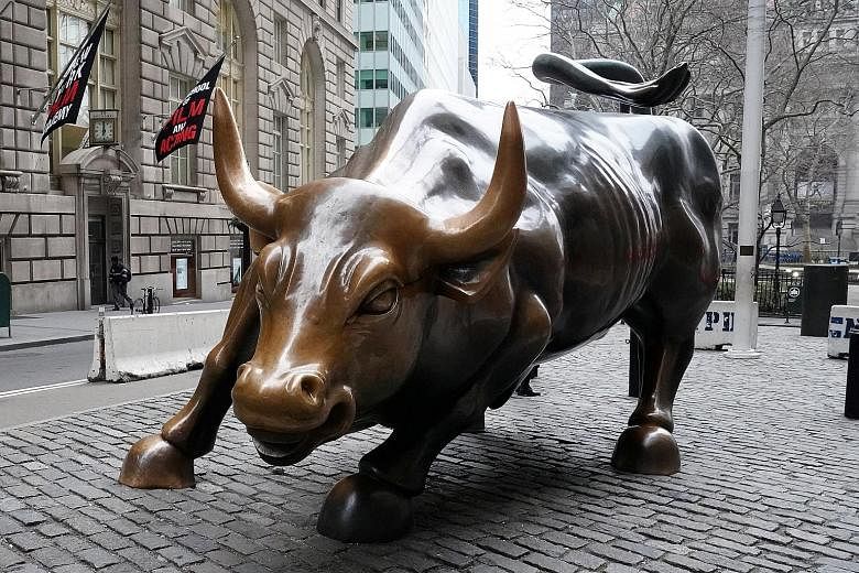 The Wall Street Bull sculpture in New York City. On whether we are now at the cusp of a renewed bull market, the writer says he does not see equity indices breaking out at new highs, unless there is a comprehensive US-China trade deal.
