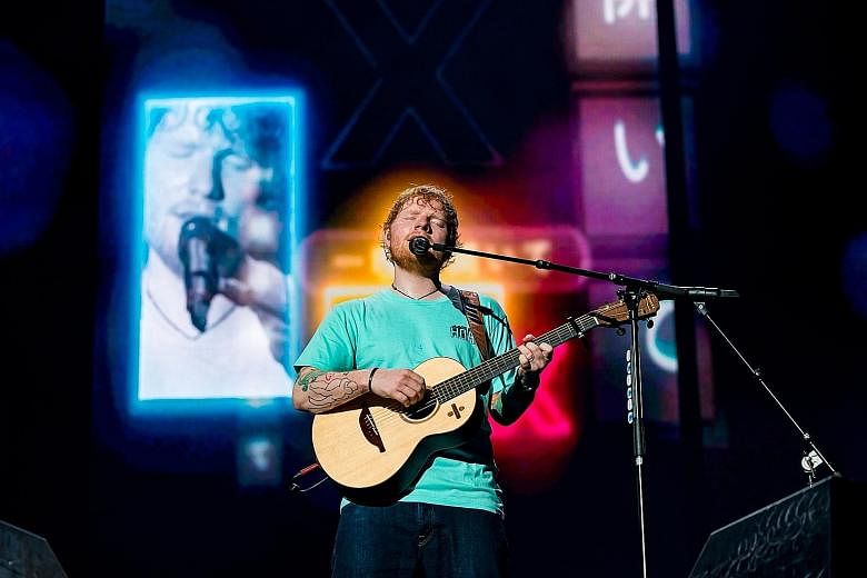 Ed Sheeran performing at the National Stadium last Friday.
