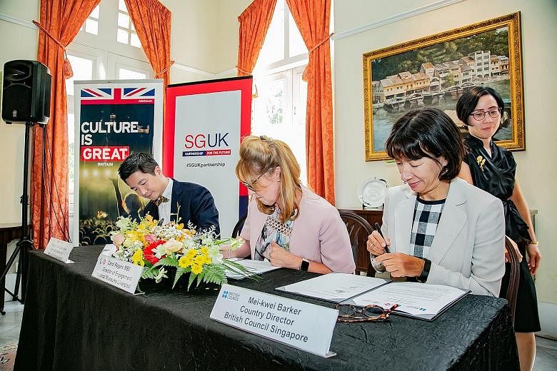 (From left) Mr Alvin Tan, deputy chief executive of policy and community at National Heritage Board (NHB); Ms Carol Rogers, National Museums Liverpool's director of engagement; and Ms Mei-kwei Barker, country director of the British Council Singapore