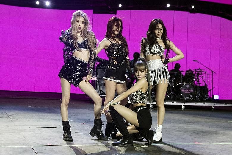 South Korean K-pop group Blackpink, comprising (from left) Rose, Jisoo, Lisa and Jennie, performing at the Coachella Valley Music and Arts Festival on April 19.