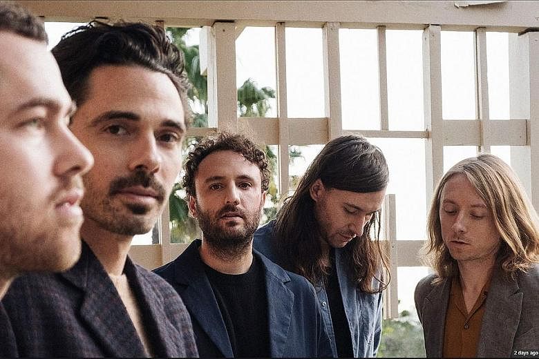 Local Natives, an American indie rock band based in Silver Lake, Los Angeles, comprise (from far left) Ryan Hahn, Taylor Rice, Kelcey Ayer, Nik Ewing, and Matt Frazier.