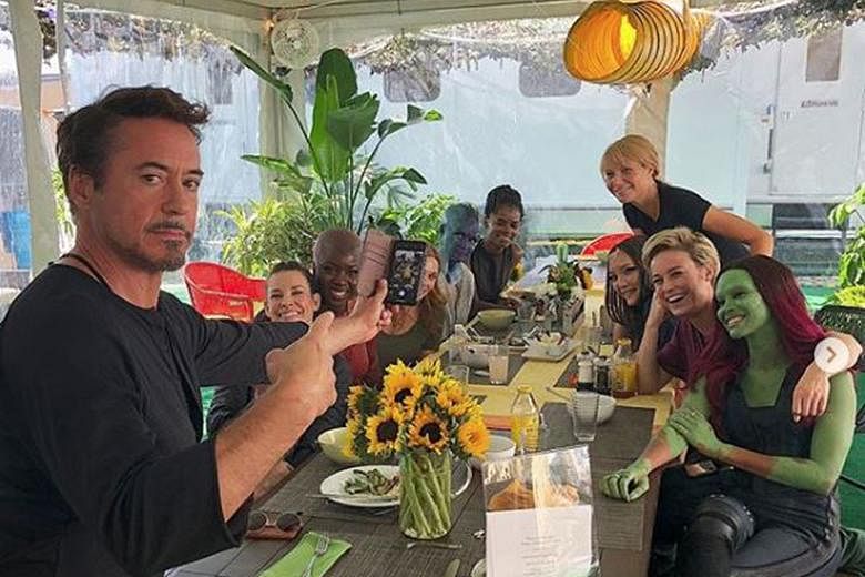 A SUPERHEROES' LUNCH: A-list actor Robert Downey Jr (above, left) is used to having power lunches with Hollywood's movers and shakers. But while shooting Avengers: Endgame, he decided to host lunch for a group of women who portray characters in the s