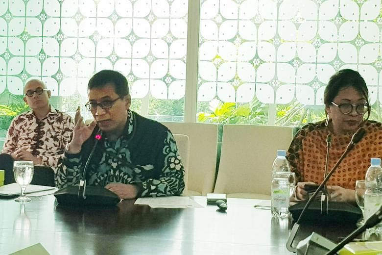 Indonesia aims to boost its posture on the world stage as an emerging middle power during its two-year presidency of the UN Security Council, said Mr Febrian Alphyanto Ruddyard (centre). ST PHOTO: LINDA YULISMAN