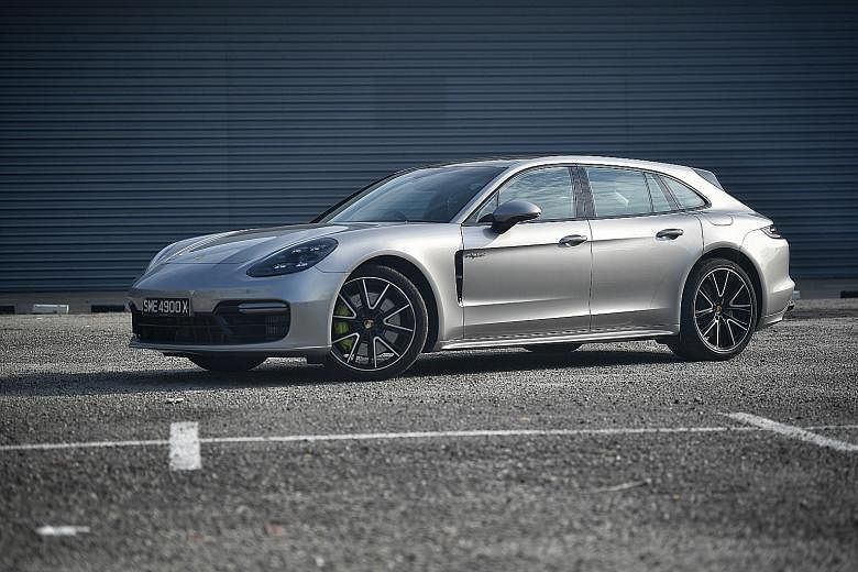 The Porsche Panamera 4 E-Hybrid Sport Turismo when charged up can run on pure electric mode for about 25km.