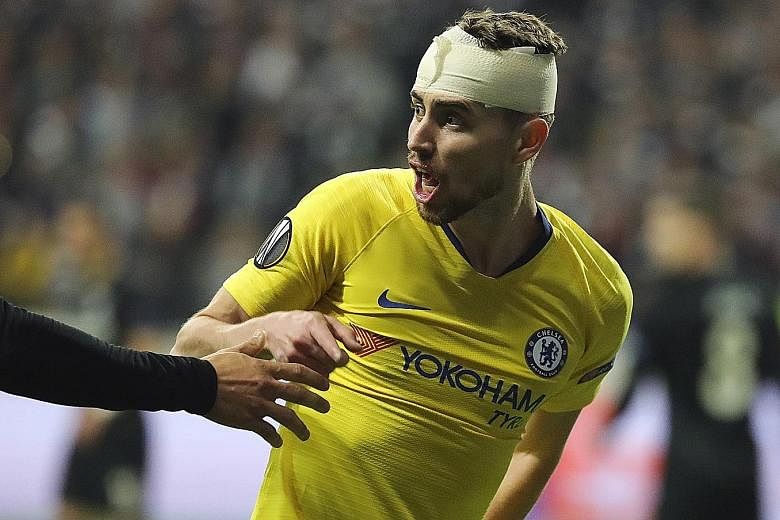A patched-up Jorginho was among the key players in Chelsea's 1-1 draw at Eintracht Frankfurt during their Europa League semi-final first-leg match on Thursday. 