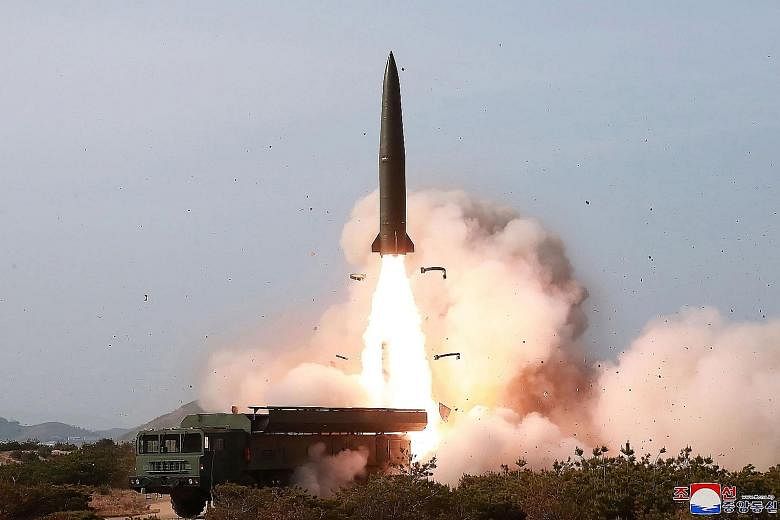 North Korea testing weapons at an undisclosed location in the country last Saturday, in a photo released by the official Korean Central News Agency. The live-fire military exercise potentially included the North's first ballistic missile launch since
