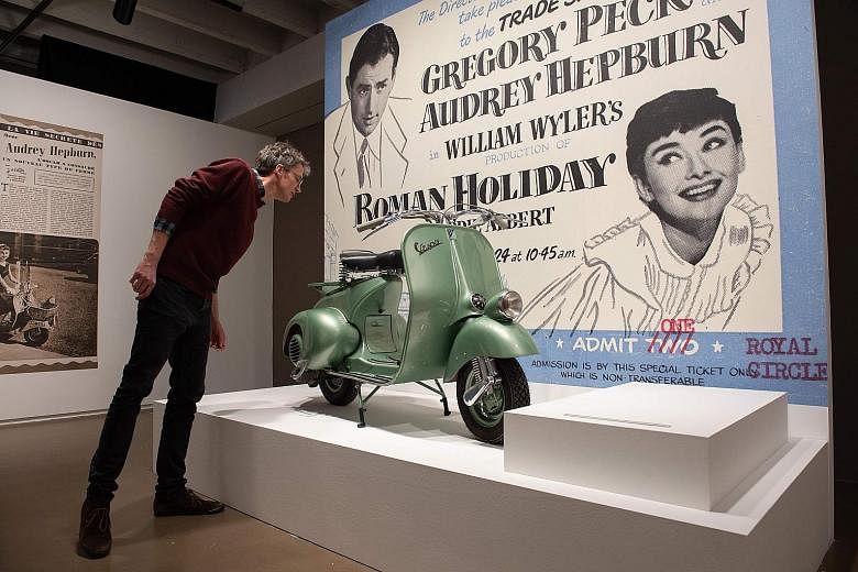 The scooter used in 1953 classic film Roman Holiday at the exhibition.