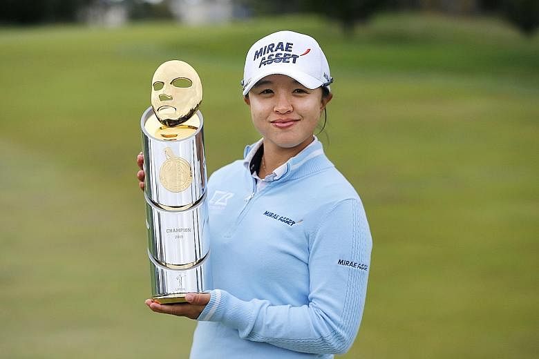 Kim Sei-young overcame a double-bogey, bogey start to Sunday's final round before regrouping to win the Mediheal Championship. PHOTO: AGENCE FRANCE-PRESSE