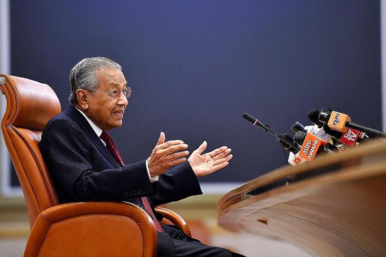 Malaysian Prime Minister Mahathir Mohamad at a special press conference yesterday in conjunction with Pakatan Harapan's first year in government. After a tough year of administering government and trying to appease an increasingly conservative Malay 