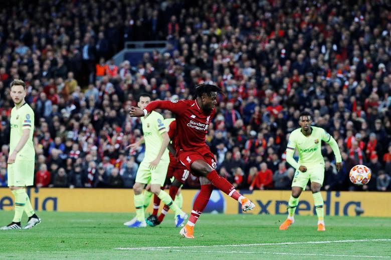 Liverpool's Divock Origi scoring their fourth goal from a quickly taken corner kick from Trent Alexander-Arnold which proved to be a stroke of genius. The Reds last won the Champions League in 2005. 