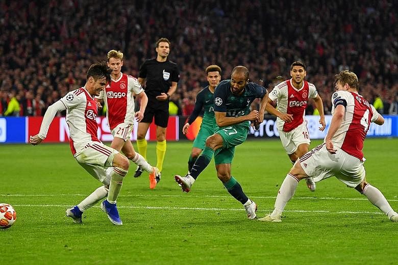 Tottenham forward Lucas Moura scoring his and the team's third goal right at the death to beat Ajax 3-2 in the Champions League semi-final, second leg on Wednesday. However, football fans in Singapore have said that Liverpool winning 4-0 after losing