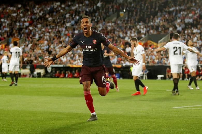 Football: Aubameyang Treble Sends Arsenal Into Europa League Final ...