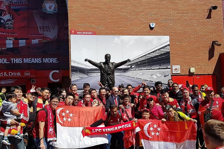 Over 40 Liverpool fans from Singapore flew to Anfield for the match against Wolves on Sunday. Although disappointed, they returned with renewed hope for the team's future. PHOTO COURTESY OF AARON KOK
