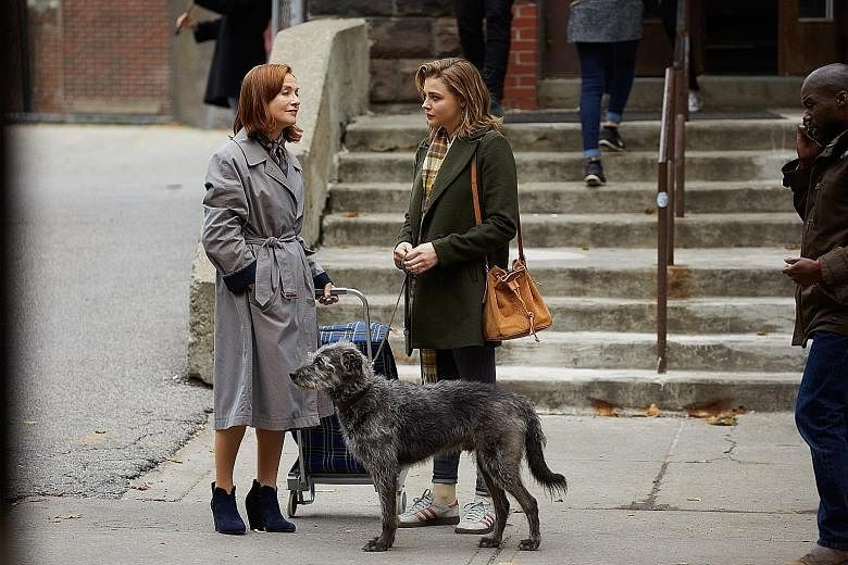 In Greta, Isabelle Huppert (left) plays an older woman who becomes obsessed with a young waitress played by Chloe Grace Moretz.