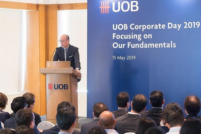 United Overseas Bank chief executive Wee Ee Cheong says over 40 per cent of group operating profit is derived from outside of Singapore, and that of this, close to 80 per cent is from operations in Asean and Greater China.