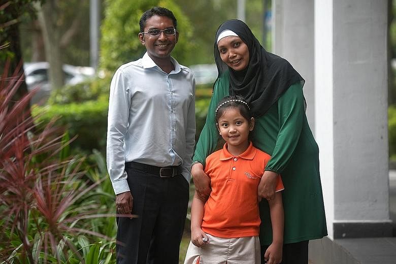 Mr Vicnesh Mathavan, a child-enabling executive at NTUC First Campus, has helped Madam Noridah Abdul Rahman with paperwork for financial aid and primary school registration, and household needs such as milk powder. Madam Noridah's daughter Nurul is i