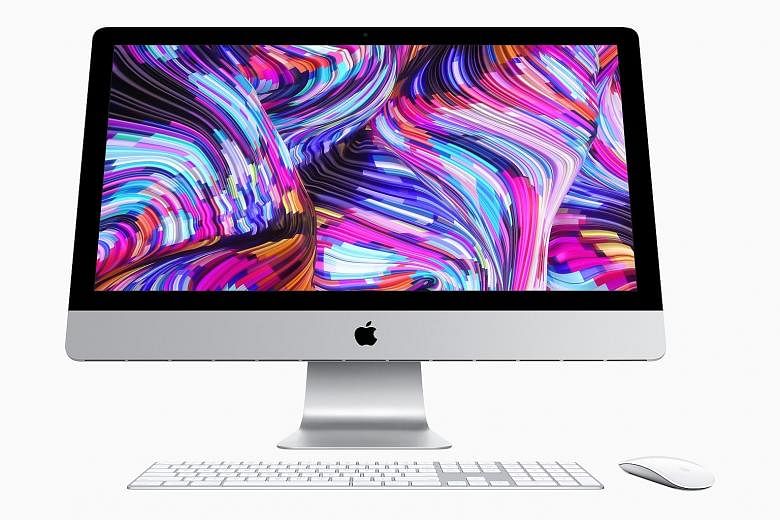 Apple's new 27-inch iMac has the latest ninth-generation Intel Core six-core or octa-core processors for twice the performance of its predecessor.