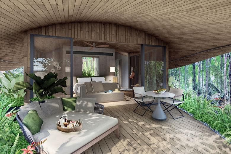 An artist's impression of the inside of a treehouse at the future Mandai eco-resort, which will occupy only previously disturbed areas to minimise the need to cut down trees. PHOTO: MANDAI PARK HOLDINGS