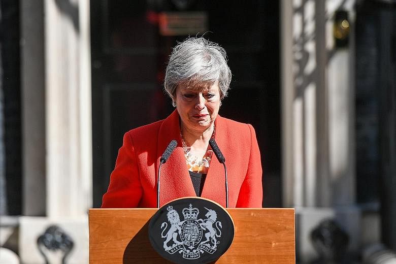 Fighting back tears, British Prime Minister Theresa May spoke of her regret in not having been able to deliver Brexit while announcing her resignation outside her official residence in Downing Street yesterday.