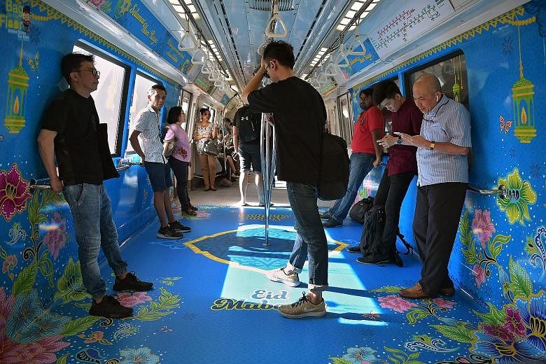The Hari Raya-themed trains and buses will run until July 3, and are a collaboration between the Land Transport Authority and the Kembangan-Chai Chee and Geylang Serai wards under Marine Parade GRC, as well as public transport operators SBS Transit a