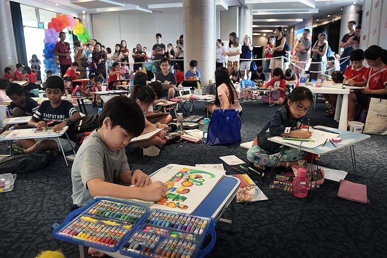 Pupils aged seven to 12 had to use their imagination to flesh out the theme of "Clean is Beautiful" at an annual art competition by tissue paper brand Beautex, held at the Singapore Flyer yesterday. Winning designs will be printed on Beautex tissue b