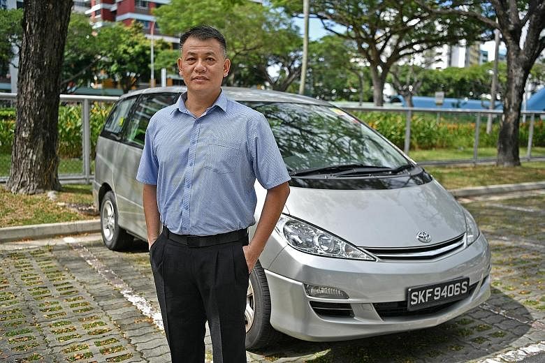 Mr Chng Pia Kim (left), who drives a Toyota Previa, says his licence plate number was used by another car, a Toyota Estima, travelling in Malaysia. The other car, seen in the image above captured by a speed camera in Malaysia, chalked up three speedi