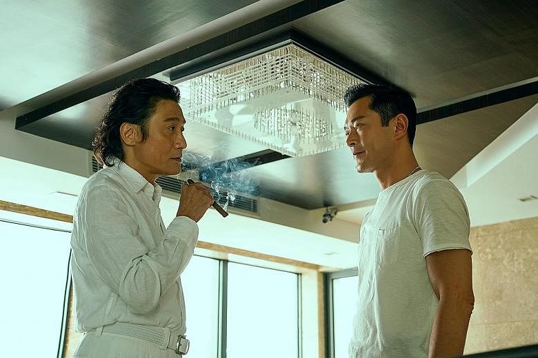 Louis Koo (right) plays a bomb disposal unit officer who goes undercover to nail a crime boss (Tony Leung Ka Fai, left).